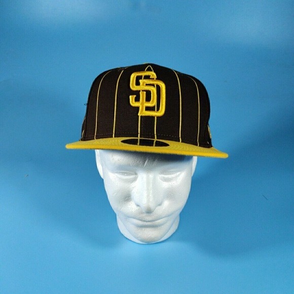 New Era Hat Mens Adjustable San Diego Padres Brown and‎ Gold Snapback - Picture 1 of 4